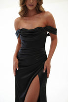 Monica Off The Shoulder Gown | Black - Oh Hello Clothing