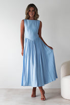 Monroe Skater Midaxi Dress | Blue | Oh Hello Clothing | XS (6)