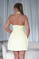 Lollie Halterneck Mini Dress | Yellow - Oh Hello Clothing