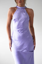 Natalia Soft Satin Maxi Dress | Lavendar - Oh Hello Clothing