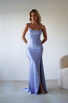 Elsa Matte Satin Maxi Gown | Periwinkle Blue | Oh Hello Clothing | XS (6)
