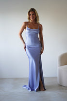 Elsa Matte Satin Maxi Gown | Periwinkle Blue | Oh Hello Clothing | XS (6)