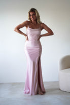 Elsa Matte Satin Maxi Gown | Blush Pink | Oh Hello Clothing | XS (6)