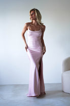 Elsa Matte Satin Maxi Gown | Blush Pink | Oh Hello Clothing | XS (6)