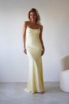 Elsa Matte Satin Maxi Gown | Yellow | Oh Hello Clothing | XS (6)