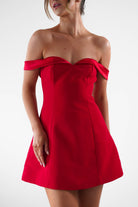 Petra Off the Shoulder Mini Dress | Red | Oh Hello Clothing | S (8)