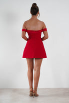 Petra Off the Shoulder Mini Dress | Red | Oh Hello Clothing | S (8)