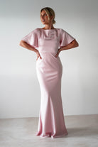 Olivia Soft Matte Satin Maxi Dress | Blush Pink | Oh Hello Clothing | XS (6)