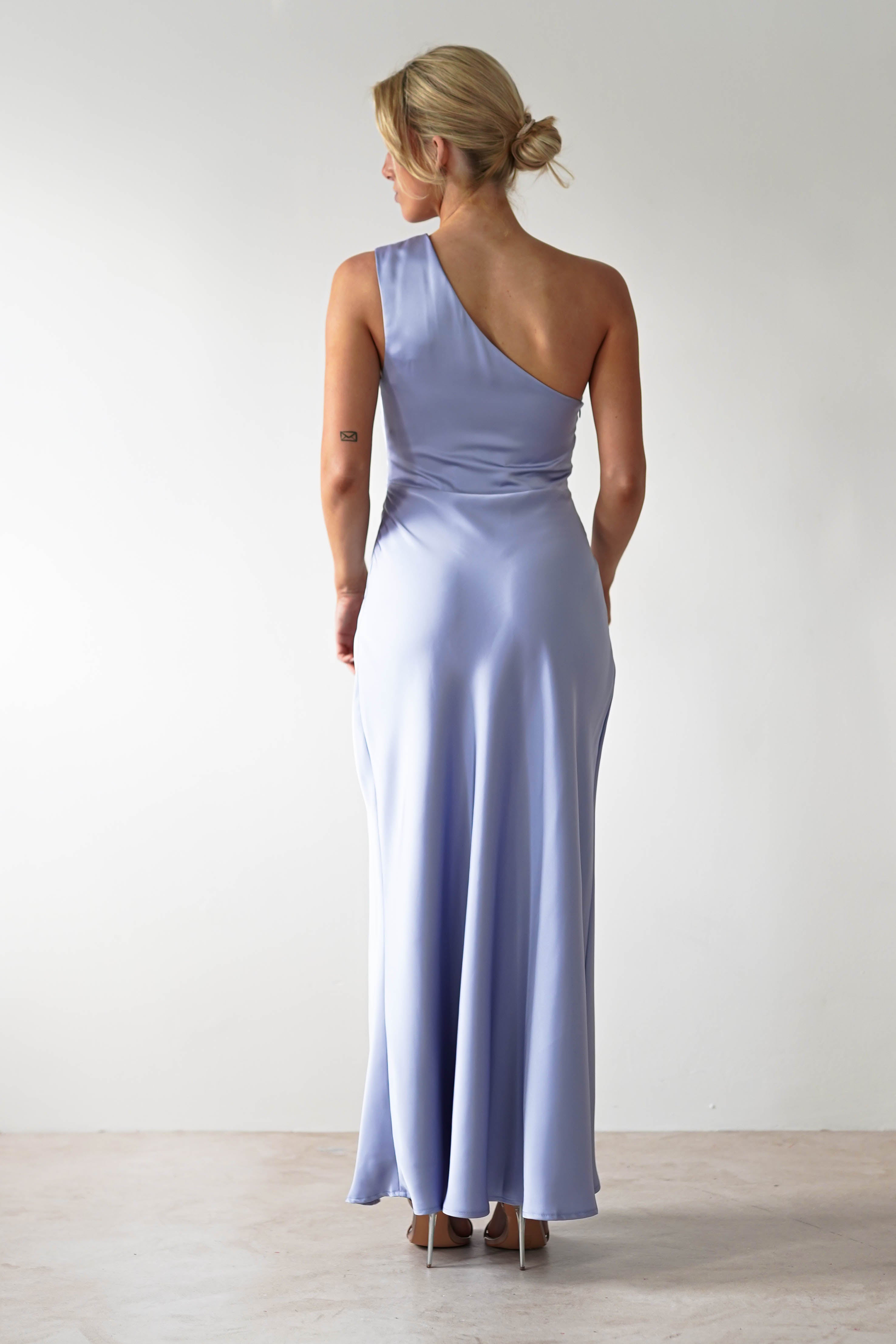Meera Soft Matte Satin Midaxi Dress | Periwinkle Blue - Oh Hello Clothing