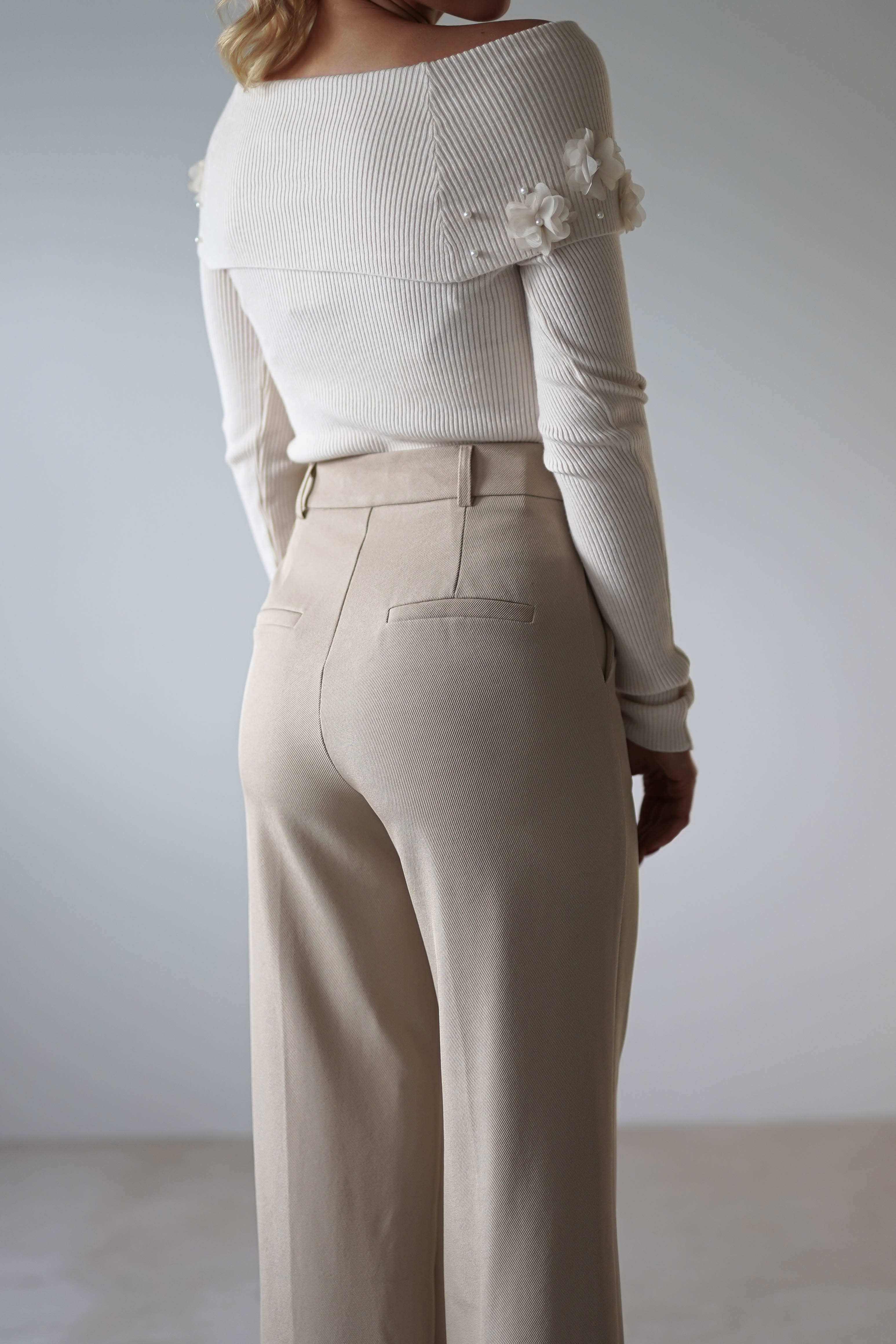 Carey Tailored Pants | Cream | Oh Hello Clothing | S (8)