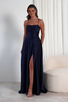 Shantal Satin Gown | Navy | Oh Hello Clothing | XS (6)