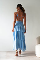 Andalusia Ruffle Maxi Dress | Blue | Oh Hello Clothing | XS (6)