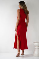 Grettel High Neck Maxi Dress | Red | Oh Hello Clothing | XS (6)