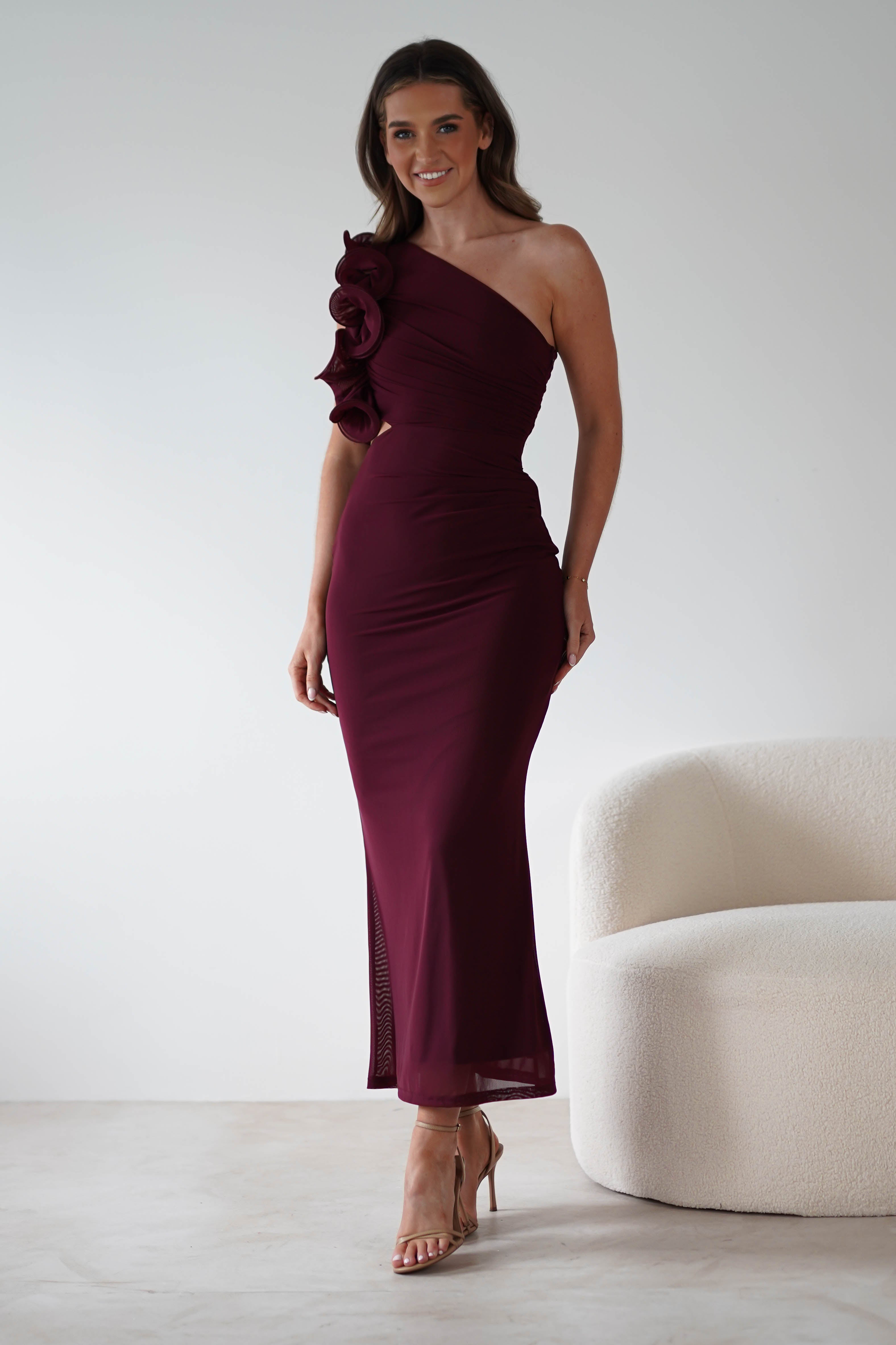 Sydney Bodycon Maxi Dress | Wine | Oh Hello Clothing | XS (6)