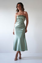 Allegra Gathered Midaxi Dress | Sage - Oh Hello Clothing