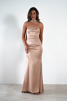 Orellia Satin Strapless Maxi Dress | Gold | Oh Hello Clothing | XS (6)