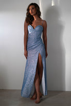 Anastasia Glitter Sweetheart Gown | Blue - Oh Hello Clothing