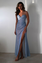 Anastasia Glitter Sweetheart Gown | Blue - Oh Hello Clothing