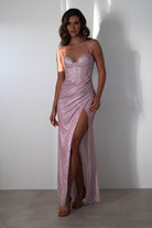 Anastasia Glitter Sweetheart Gown | Blush - Oh Hello Clothing