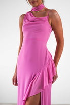 Rosella Ruffle Detail Maxi Dress | Fuchsia | Oh Hello Clothing | S (8)