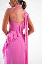 Rosella Ruffle Detail Maxi Dress | Fuchsia | Oh Hello Clothing | S (8)