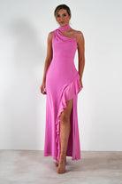 Rosella Ruffle Detail Maxi Dress | Fuchsia | Oh Hello Clothing | S (8)