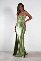 Venice Strapless Bodycon Gown | Green - Oh Hello Clothing