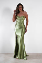 Venice Strapless Bodycon Gown | Green - Oh Hello Clothing