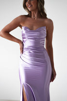 Venice Strapless Bodycon Gown | Lilac | Oh Hello Clothing | XS (6)