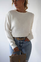 Caliste Pearl Detail Cosy Jumper | White | Oh Hello Clothing | ONE SIZE (6 - 12)