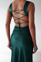 Riviera Soft Satin Maxi Gown | Forest Green - Oh Hello Clothing