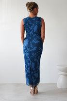 Meadow Floral Mesh Midi Dress | Blue | Oh Hello Clothing | S/M (6 - 8)
