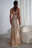 Adeline Rhinestone Halterneck Gown | Gold | Oh Hello Clothing | XS (6)