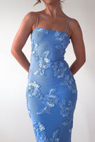 Adora Floral Mesh Maxi Dress | Blue | Oh Hello Clothing | XS (6)