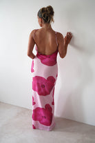 Aidia Floral Mesh Maxi Dress | Pink | Oh Hello Clothing | XS (6)