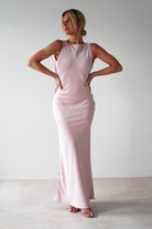 Alanna Soft Matte Satin Maxi Dress | Blush Pink | Oh Hello Clothing | XS (6)