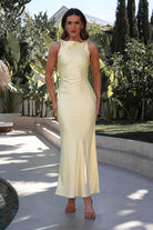 Alanna Soft Matte Satin Maxi Dress | Yellow | Oh Hello Clothing | XS (6)