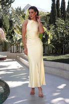 Alanna Soft Matte Satin Maxi Dress | Yellow | Oh Hello Clothing | XS (6)