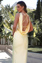 Alanna Soft Matte Satin Maxi Dress | Yellow | Oh Hello Clothing | XS (6)