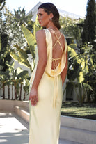 Alanna Soft Matte Satin Maxi Dress | Yellow | Oh Hello Clothing | XS (6)