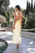 Alanna Soft Matte Satin Maxi Dress | Yellow | Oh Hello Clothing | XS (6)