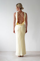 Alanna Soft Matte Satin Maxi Dress | Yellow | Oh Hello Clothing | XS (6)