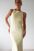 Alanna Soft Matte Satin Maxi Dress | Yellow | Oh Hello Clothing | XS (6)