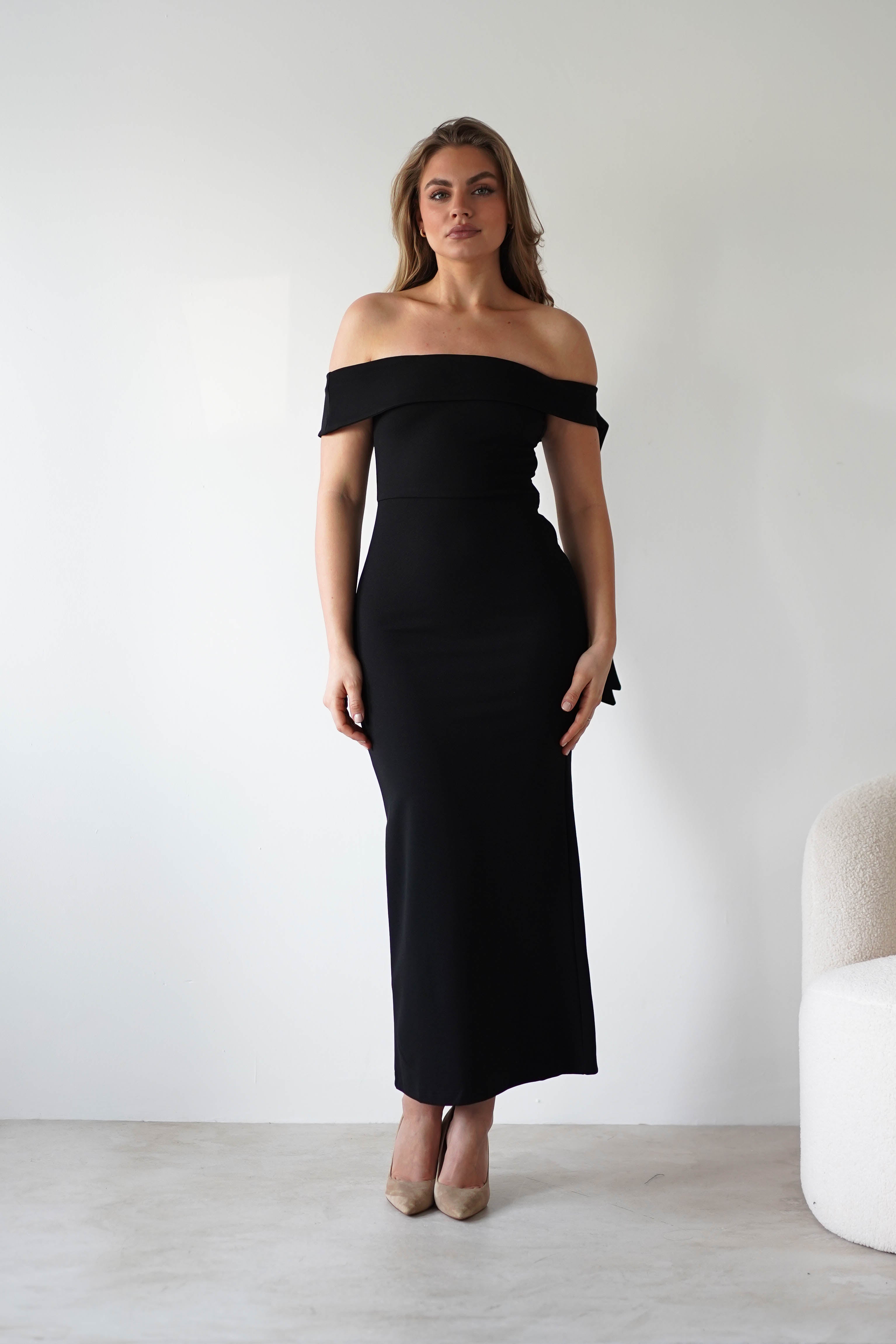 Amalthea Off the Shoulder Midaxi | Black | Oh Hello Clothing | XS (6)