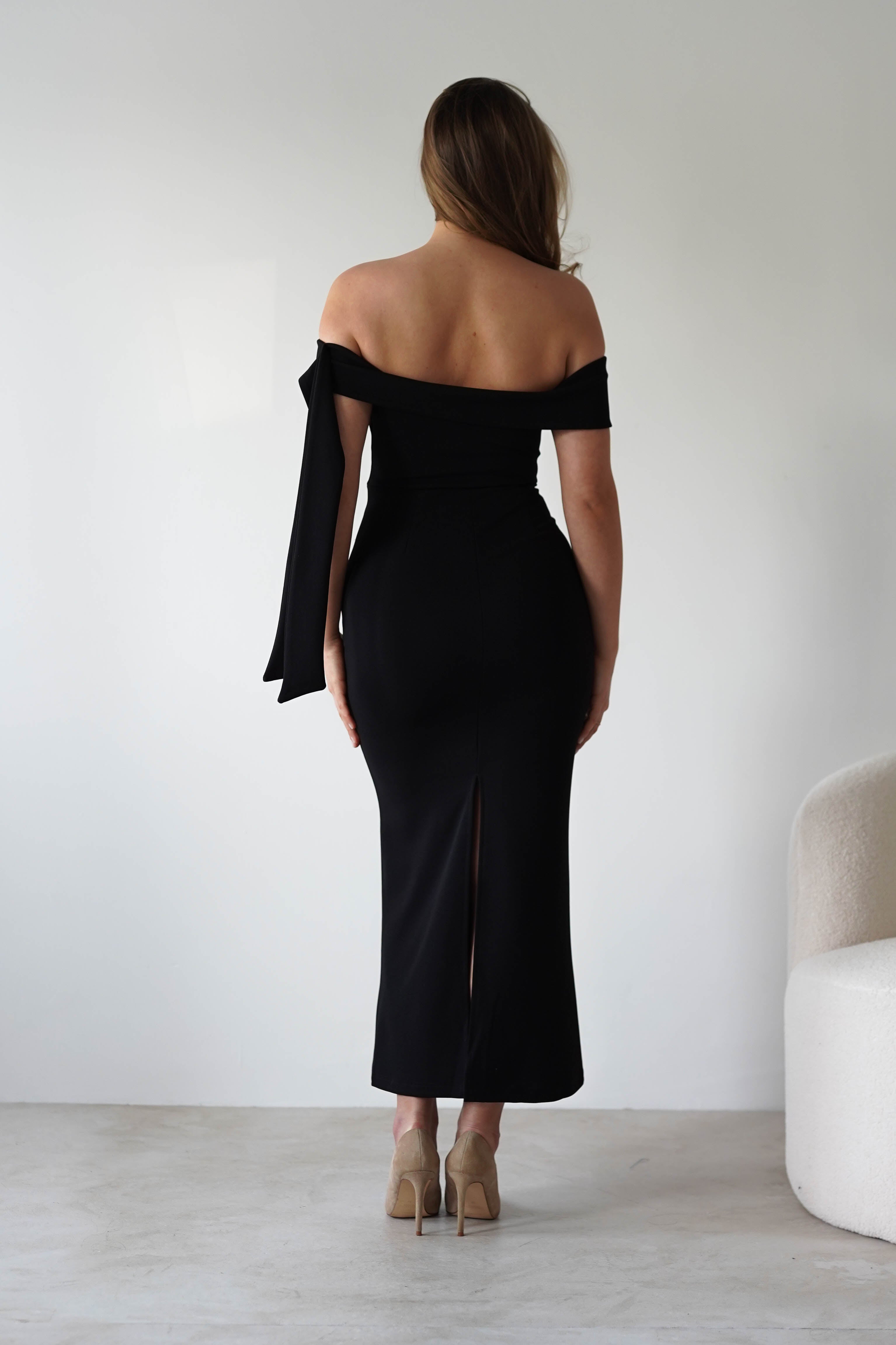 Amalthea Off the Shoulder Midaxi | Black | Oh Hello Clothing | XS (6)