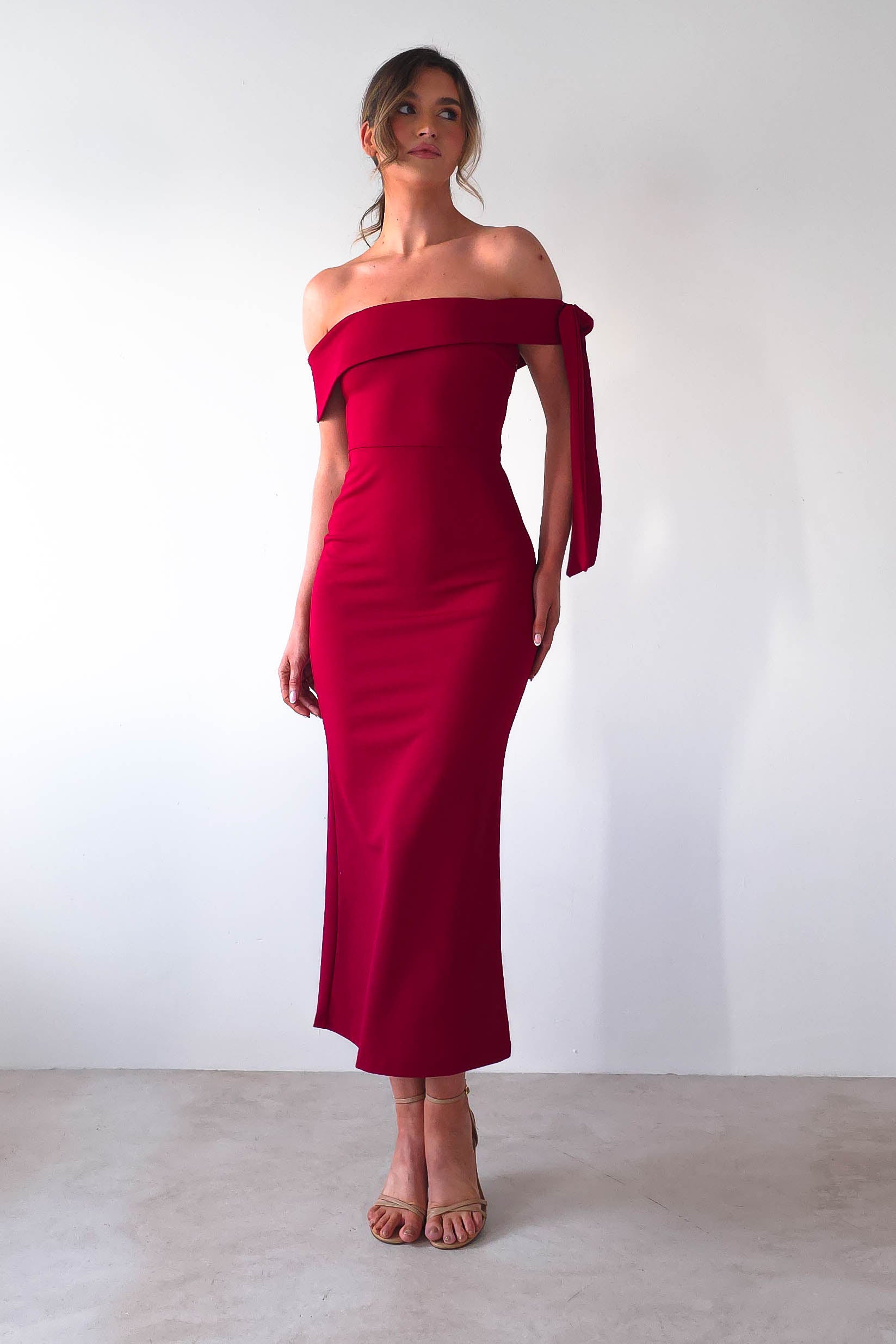 Amalthea Off the Shoulder Midaxi | Dark Red | Oh Hello Clothing | XS (6)