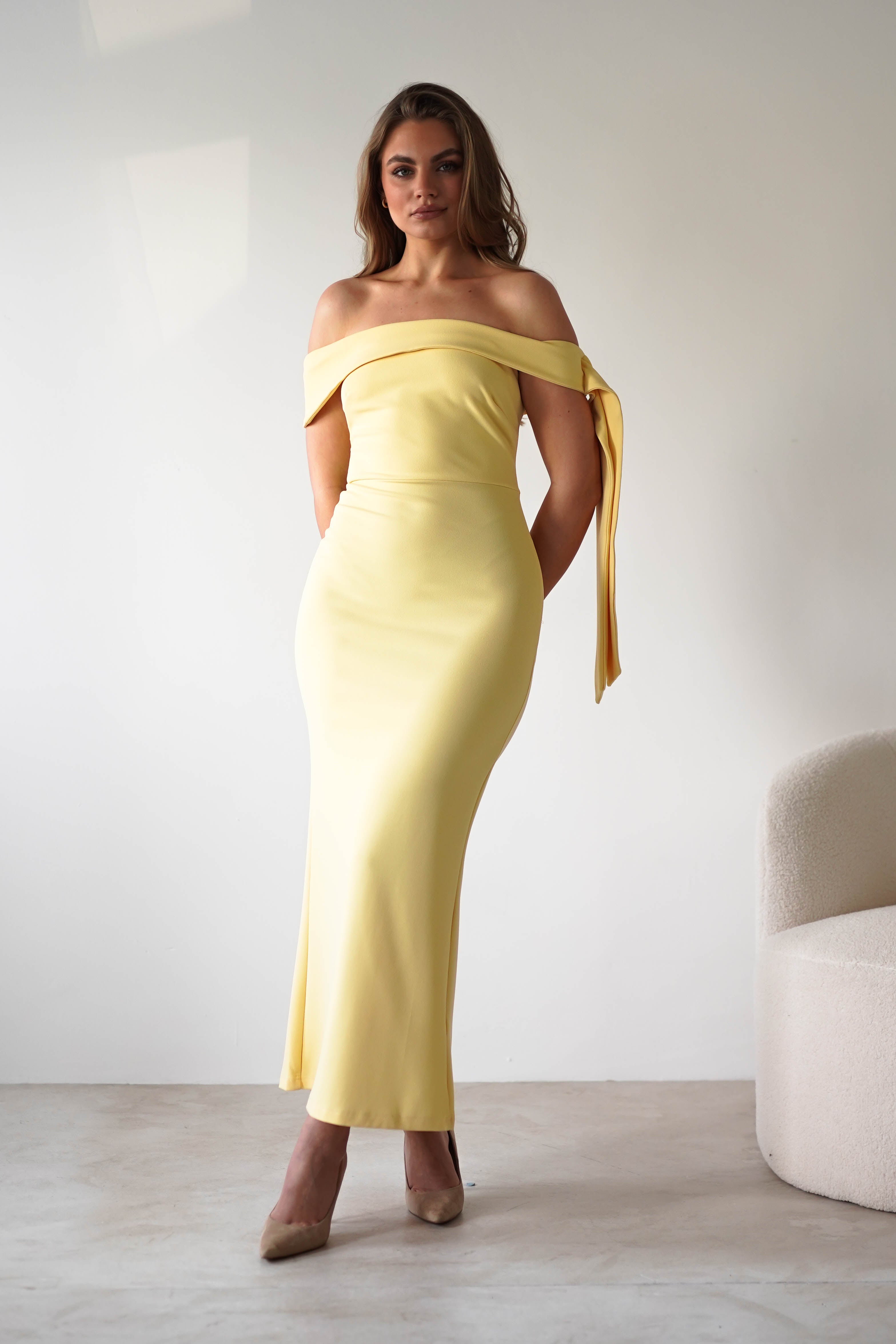 Amalthea Off the Shoulder Midaxi | Yellow | Oh Hello Clothing | XS (6)