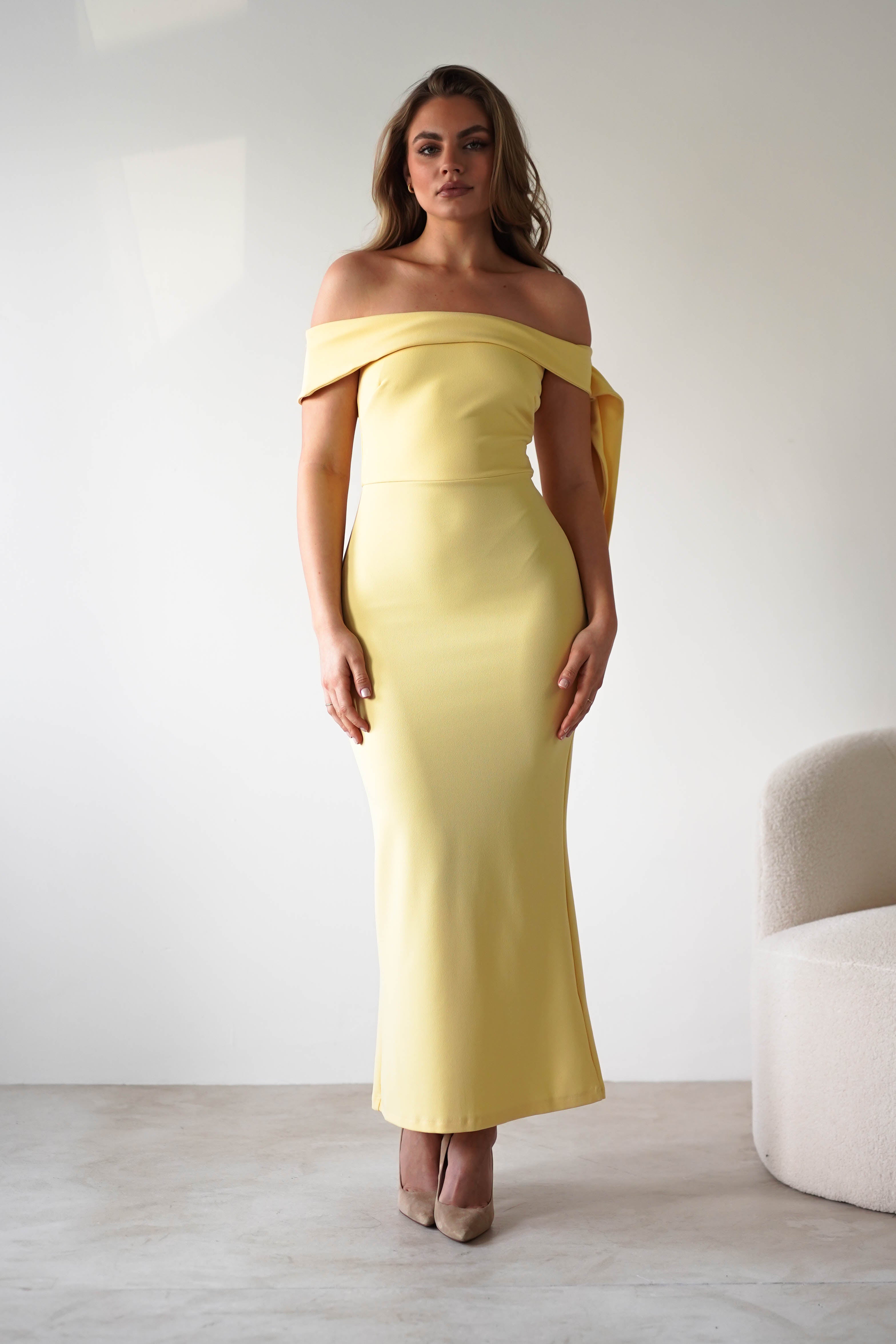 Amalthea Off the Shoulder Midaxi | Yellow | Oh Hello Clothing | XS (6)