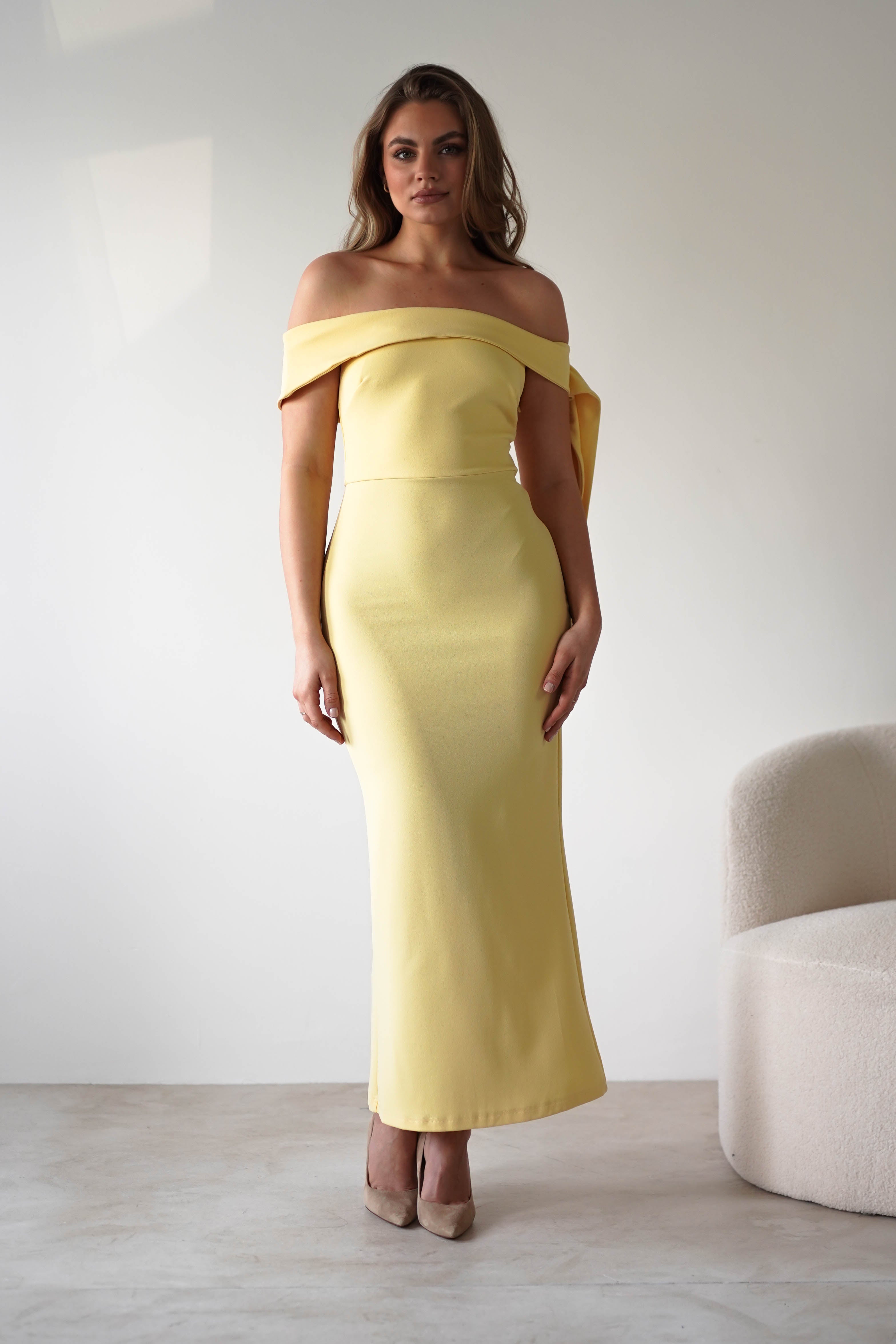 Amalthea Off the Shoulder Midaxi | Yellow | Oh Hello Clothing | XS (6)