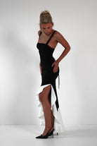 Amelia Contrast Maxi Dress | Black/White | Oh Hello Clothing | XS (6)